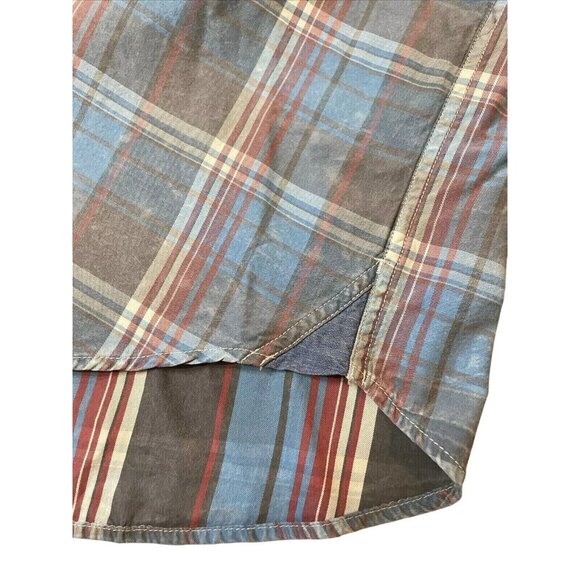 Tommy Bahama Men's XLT Fog Gray Distressed Fresno Plaid Reverse Print Shirt - Picture 5 of 10